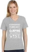 Thumbnail for your product : Camper Tstars Weekend Forecast Camping with Wine Funny Gift V-Neck Women T-Shirt