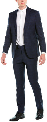 Kenneth Cole New York 2Pc Wool-Blend Suit With Flat Pant
