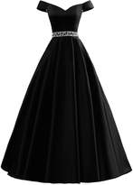 Thumbnail for your product : Rieshaneea Womens Off Shoulder Prom Dresses Beaded Long Formal Party Ball Gowns