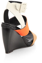 Thumbnail for your product : Pierre Hardy Leather & Canvas Multi-Strap Wedge Sandals