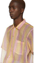 Thumbnail for your product : Bode Orange and Red Sheer Stripe Bowling Shirt