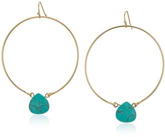 Ettika Single Stone in Turquoise and Gold Hoop Earrings