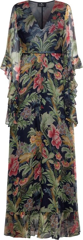 Etro Floral Printed Kimono-Sleeved Maxi Dress