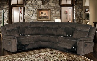 AC Pacific 3 Piece Transitional Brown Upholstered Curved Living Room Reclining  Sectional - ShopStyle
