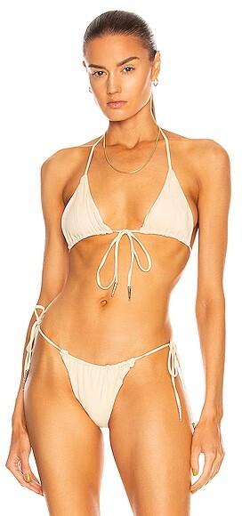 SAMI MIRO VINTAGE Open Seam String Bikini Top in Nude - ShopStyle