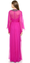 Thumbnail for your product : Marchesa Notte Long Sleeve Caftan Gown