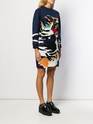 Kenzo Intarsia Tiger Sweater Dress
