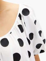 Thumbnail for your product : Mara Hoffman Romina Puff-sleeve Polka-dot Cotton Dress - White Print