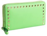 Thumbnail for your product : Valentino green leather studded detail continental wallet