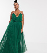 Thumbnail for your product : ASOS Curve DESIGN Curve cami pleated tulle maxi dress