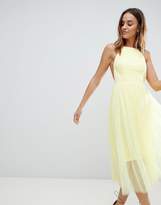 Thumbnail for your product : ASOS Design Premium Scuba Pinny Midi Tulle Dress