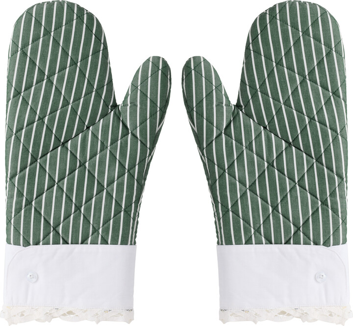 Gohar World Green & White Oven Mitts