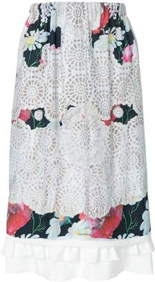 Comme des Garcons Laser-Cut Floral Midi Skirt