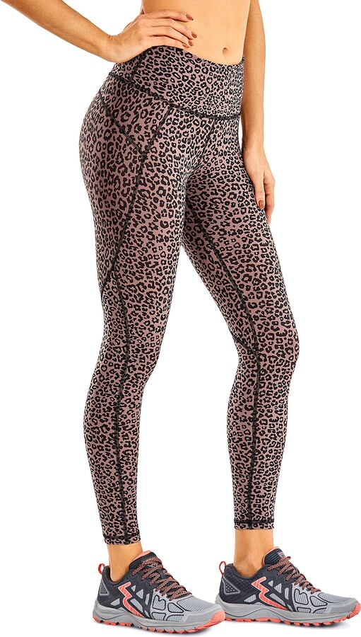 CRZ YOGA Women's High Waist Squat Proof Compression Workout 7/8 Gym