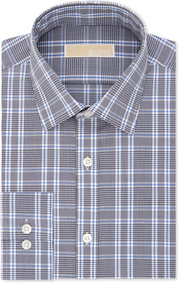 MICHAEL Michael Kors Men's Classic/Regular Fit Blue Check Dress Shirt