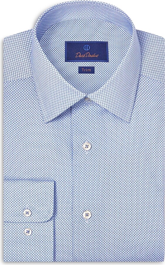 David Donahue Slim Fit Printed Dress Shirt