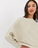 Thumbnail for your product : Asos Tall ASOS DESIGN Tall off shoulder jumper in ripple stitch