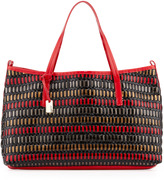 Thumbnail for your product : Botkier Wanderlust Woven Faux Patent Leather Shopper/Tote Bag, Sunset