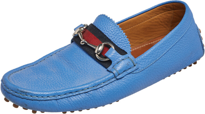Gucci Leather Men's Blue Shoes | ShopStyle