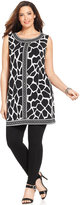 Thumbnail for your product : Alfani Plus Size Printed Embellished Sleeveless Tunic