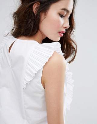 Fashion Union High Neck Blouse With Frills