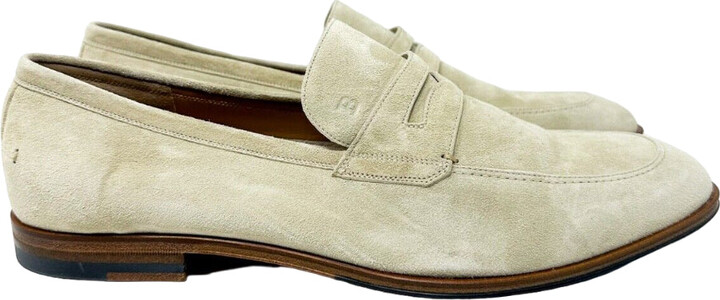 Bally Webb 6303295 Men's Fossil Calf Suede Leather Penny Loafers