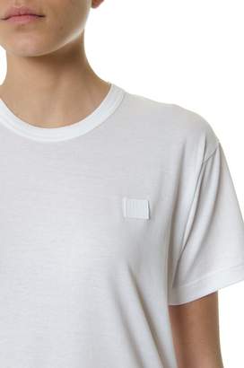 Acne Studios White Nash Optic Face T-shirt In Cotton
