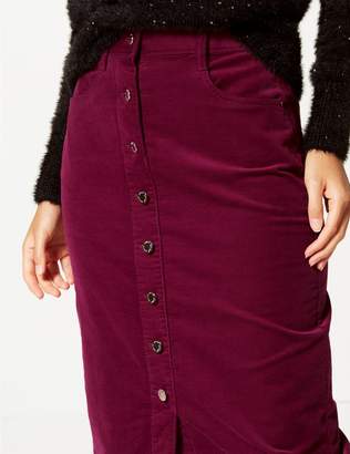 Marks and Spencer Cotton Rich Textured Pencil Midi Skirt