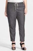 Thumbnail for your product : Eileen Fisher Slouchy Chambray Ankle Pants (Plus Size)