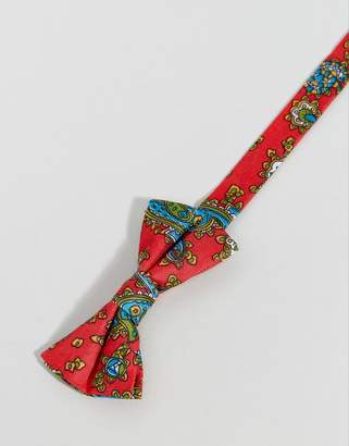 Reclaimed Vintage Inspired Bow Tie In Red Paisley
