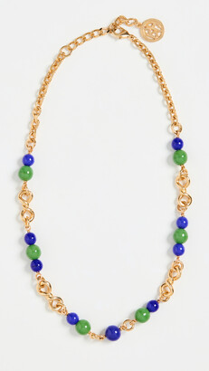 Ben-Amun Gold Necklace with Blue and Green Beads