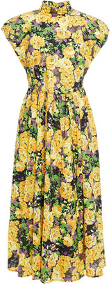 Gestuz Open-back Floral-print Organic Cotton-poplin Midi Dress
