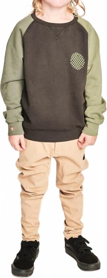 Munster Boys' Krisflip Crewneck Tee In Black/olive