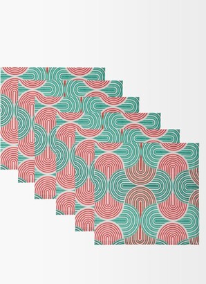La DoubleJ Set Of Six Slinky Verde-print Linen Napkins - Green Multi