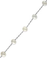 Thumbnail for your product : Effy Cultured Freshwater Pearl Station Bracelet (5-1/2mm) in 14k White Gold
