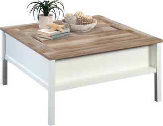 huibaoxiang Multifunctional White Gaming And Coffee Table, Removable Game Surface, Hidden Shelf For Puzzle Storage, Oak Accent Details, Daily Use, 39.01 Inches Sq