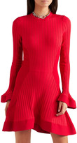 Thumbnail for your product : Esteban Cortazar Paneled Ribbed And Stretch-knit Mini Dress