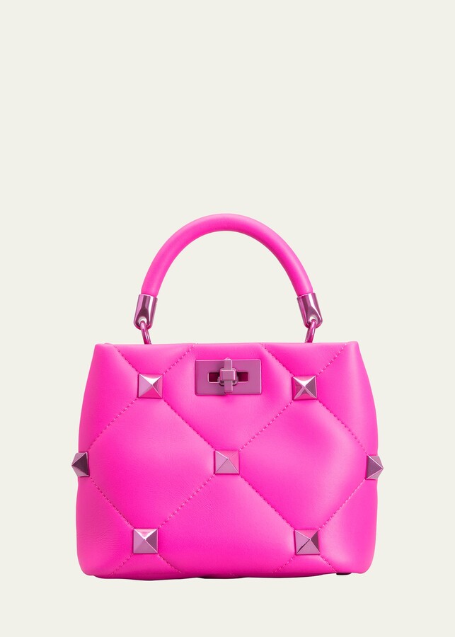 Valentino Garavani Roman Stud Small Quilted Leather TopHandle Bag