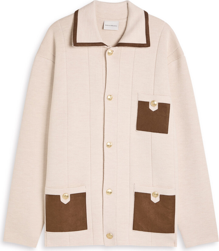 Drôle De Monsieur Le Cardigan Á Poches Panelled Knit Cardigan