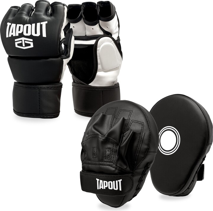 Tapout 4 PC MMA Gloves Pads Kit, 10 oz., Black
