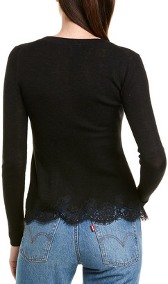 Rebecca Taylor Lace Trim Wool-Blend Pullover