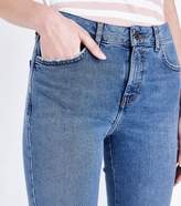 Thumbnail for your product : New Look Petite Blue Cropped Kick Flare Jeans