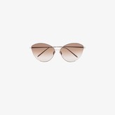 Thumbnail for your product : Linda Farrow 22K gold-plated Ella cat eye sunglasses