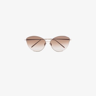 Linda Farrow 22K gold-plated Ella cat eye sunglasses