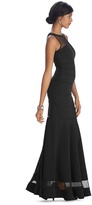 Thumbnail for your product : White House Black Market Sleeveless Shadow Stripe Black Gown