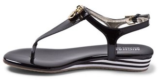 Michael Kors Black Sandal With Gold Lock