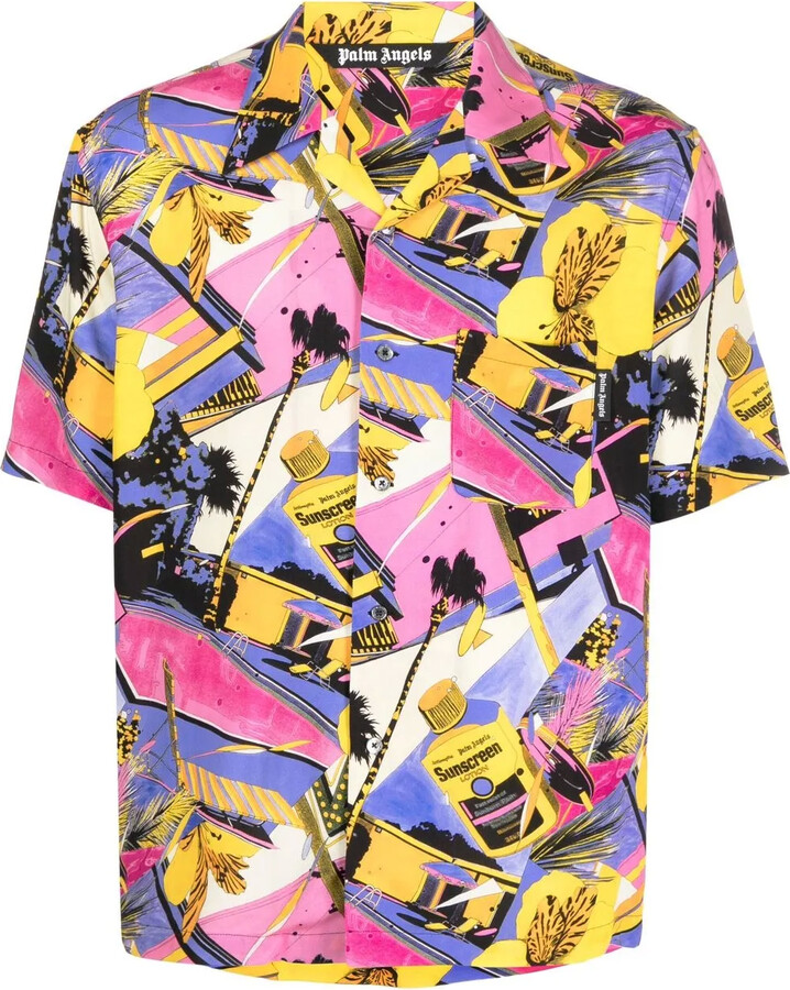 Palm Angels Graphic-Print Bowling Shirt