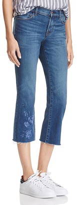J Brand Embroidered Raw Hem Selena Jeans in Forget Me Not - 100% Exclusive