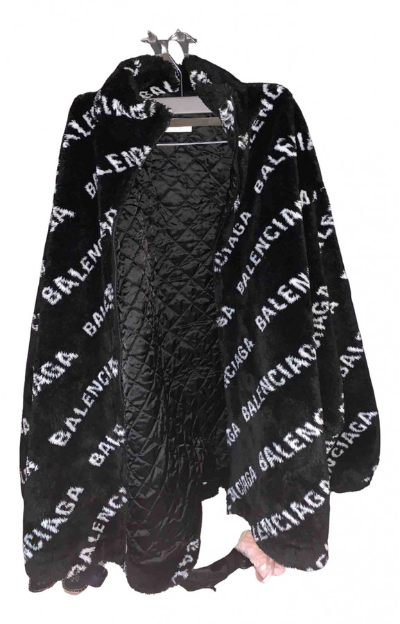 Balenciaga Black Faux fur Coats - ShopStyle