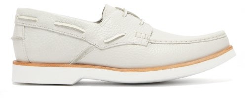 white leather deck shoes